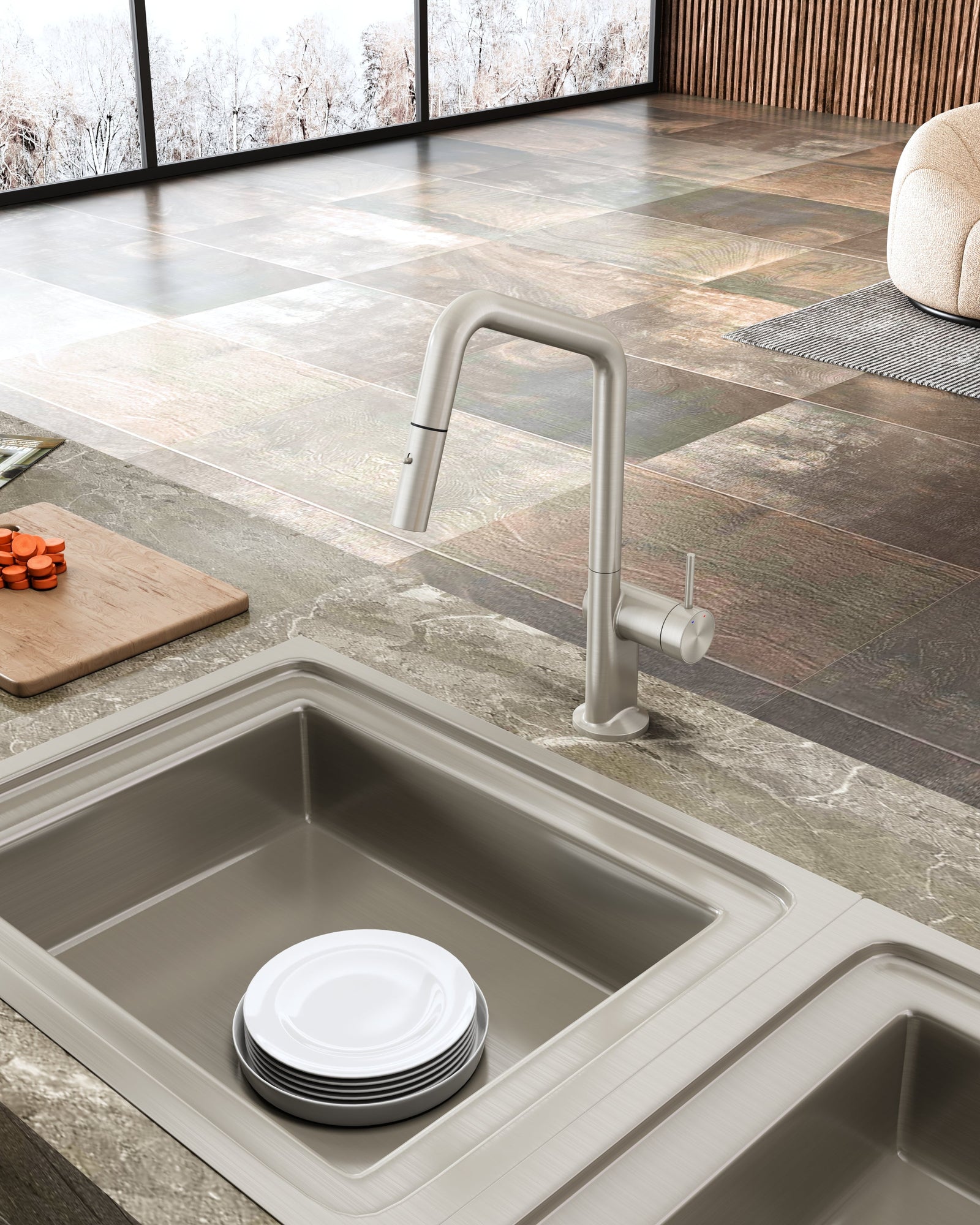 Navona Carysil Angle Pull Out Kitchen Mixer