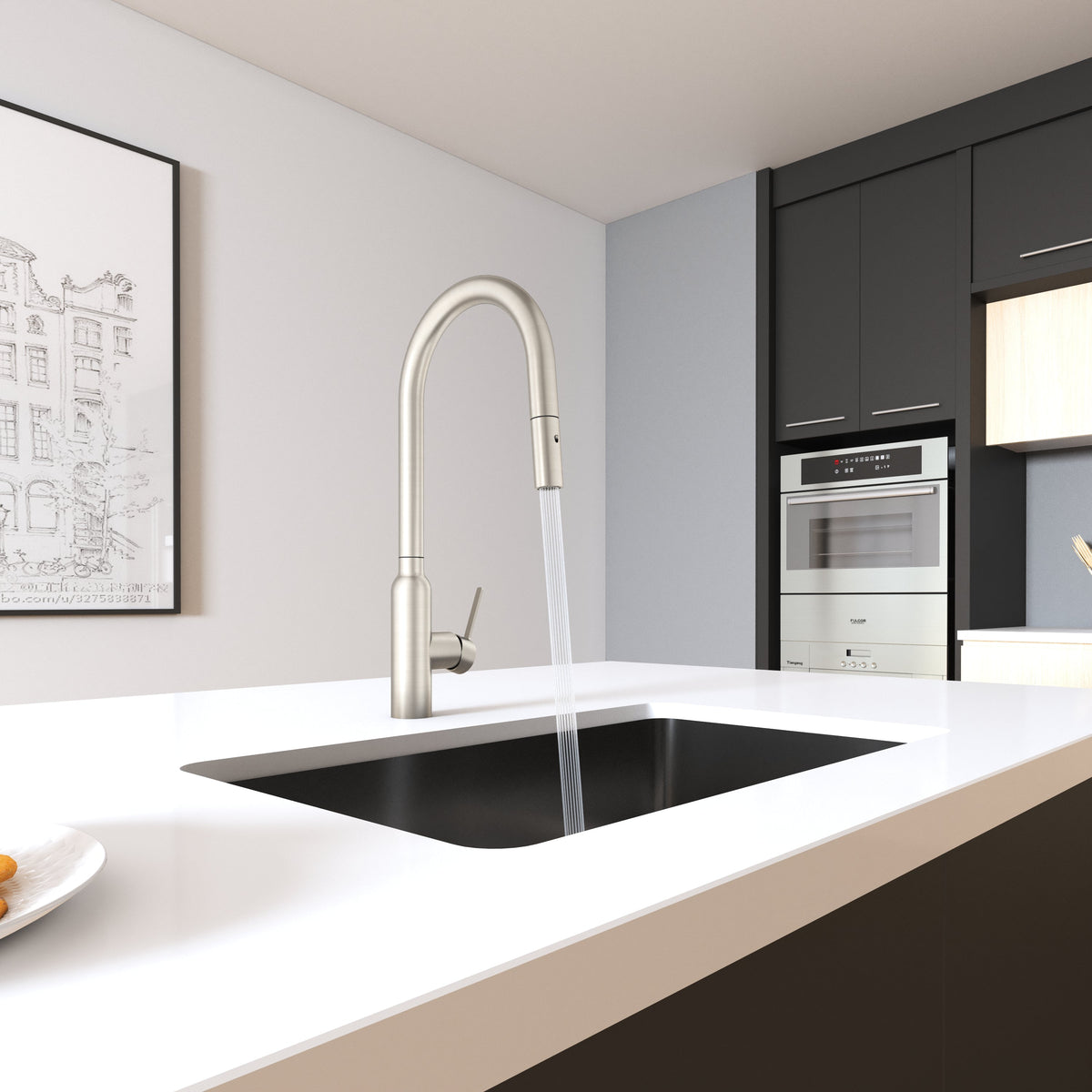 Navona Carysil Round Pull Out Kitchen Mixer