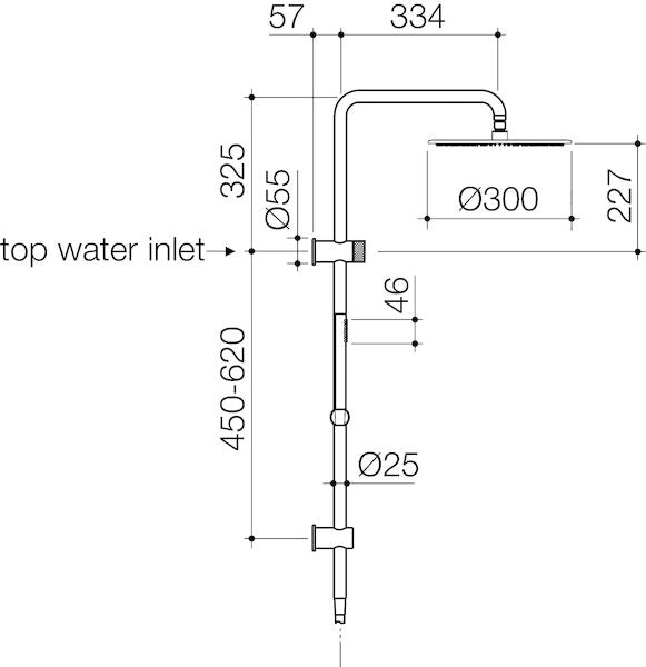 Caroma Elvire Rail Shower with Overhead 300mm