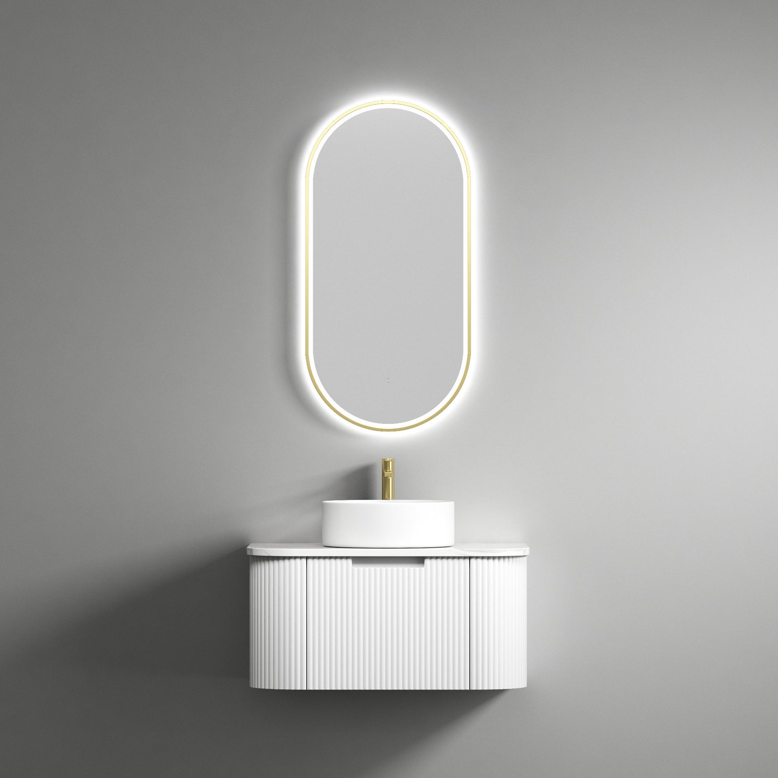 Aulic Petra Mark II Wall Hung Vanity 750mm in Matte White