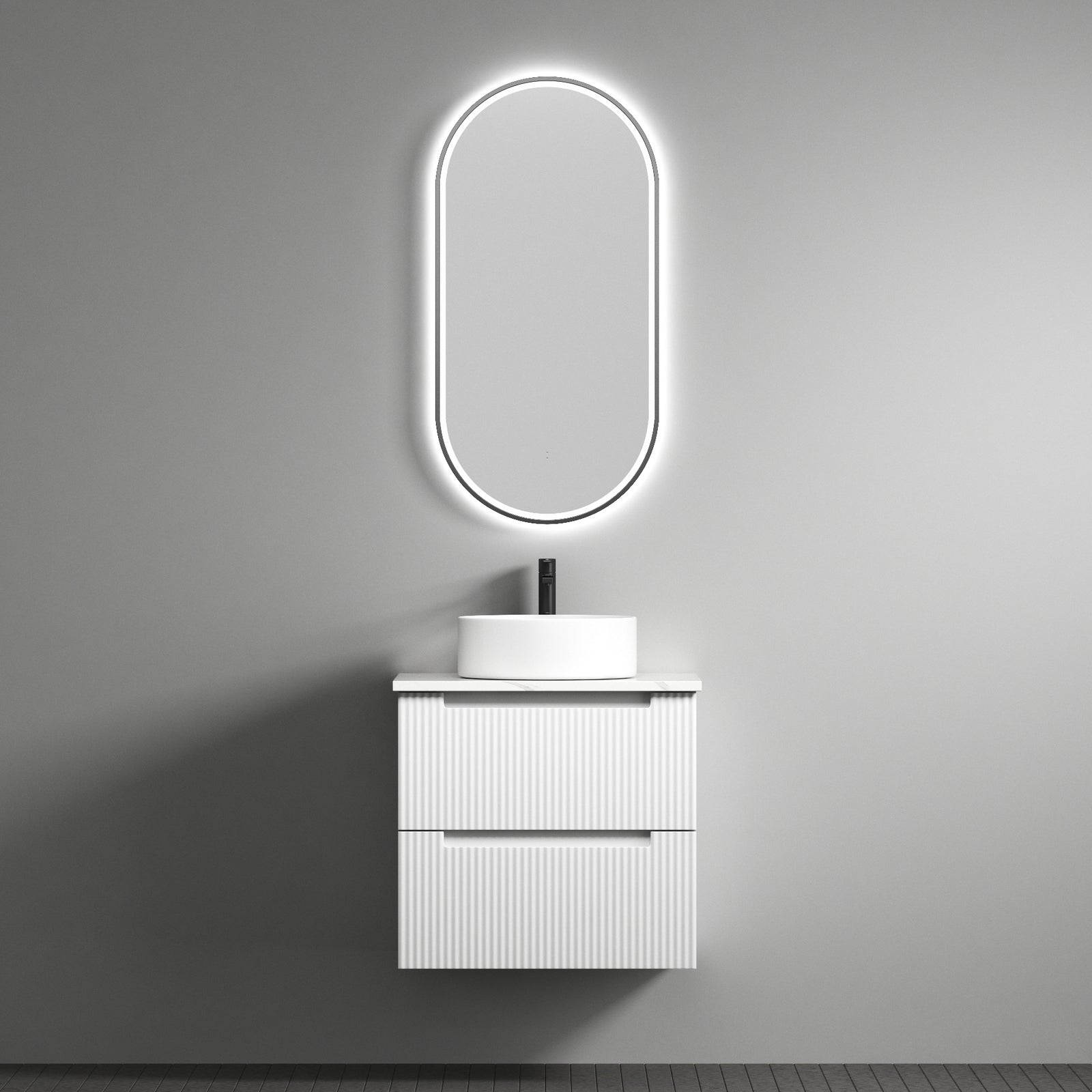 Aulic Verona Mark II Wall Hung Vanity 600mm in Matte White