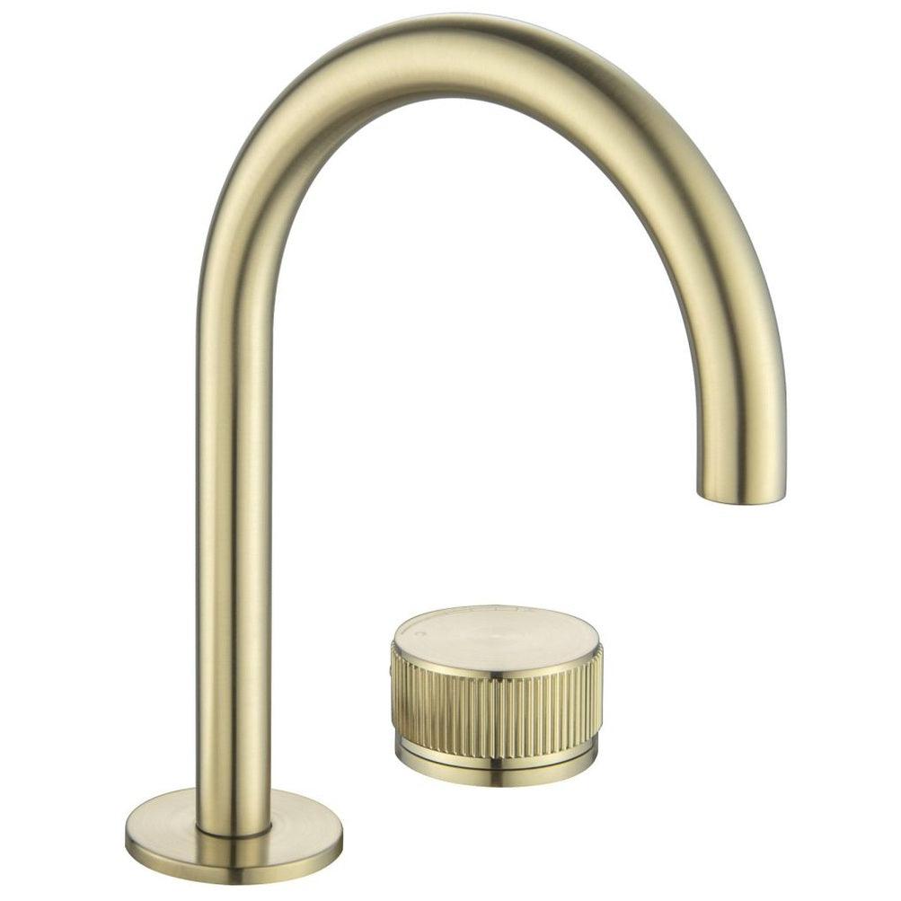 Bella Vista Mica Fluted Gooseneck Hob Basin Mixer Set
