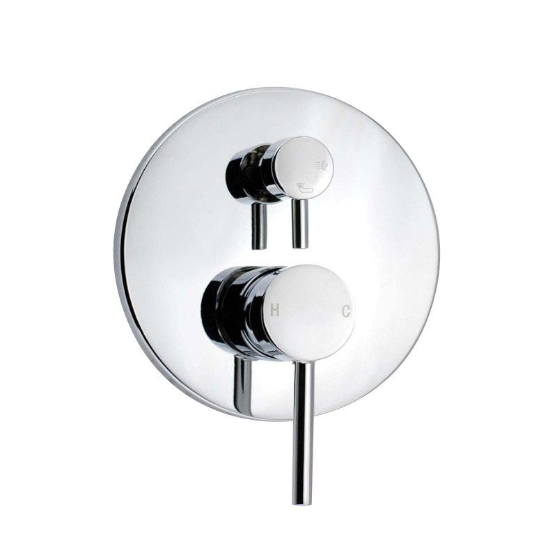 Round Chrome Shower Bath Mixer Diverter