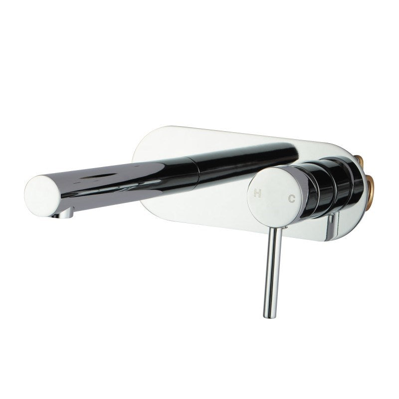 Round Chrome Bathtub Basin Wall Mixer With Spout