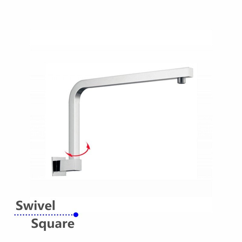 Square Swivel Chrome Shower Arm