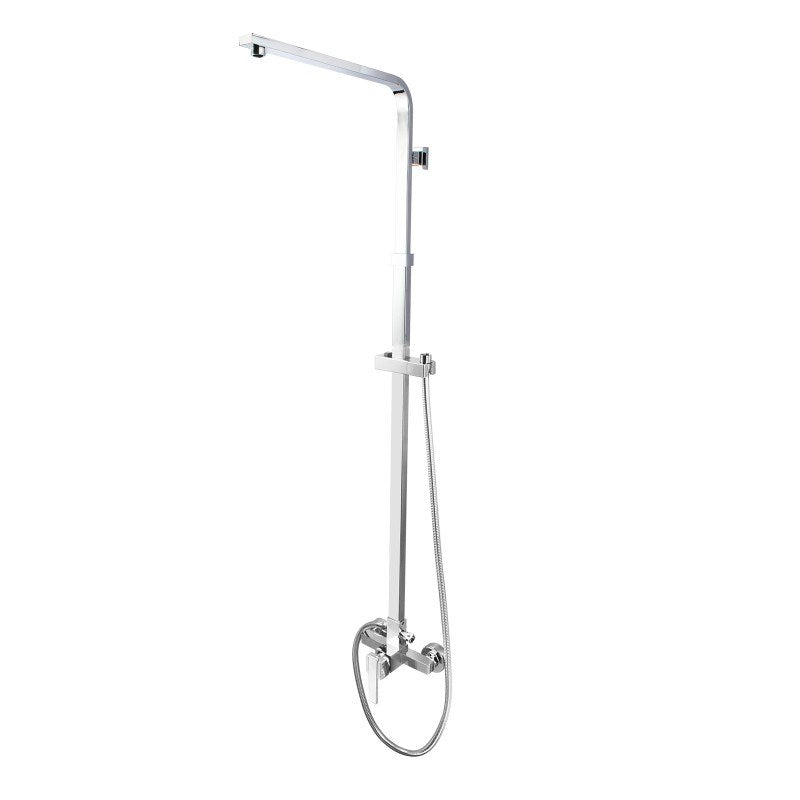 Square Chrome Shower Station without Shower Head and Handheld Shower