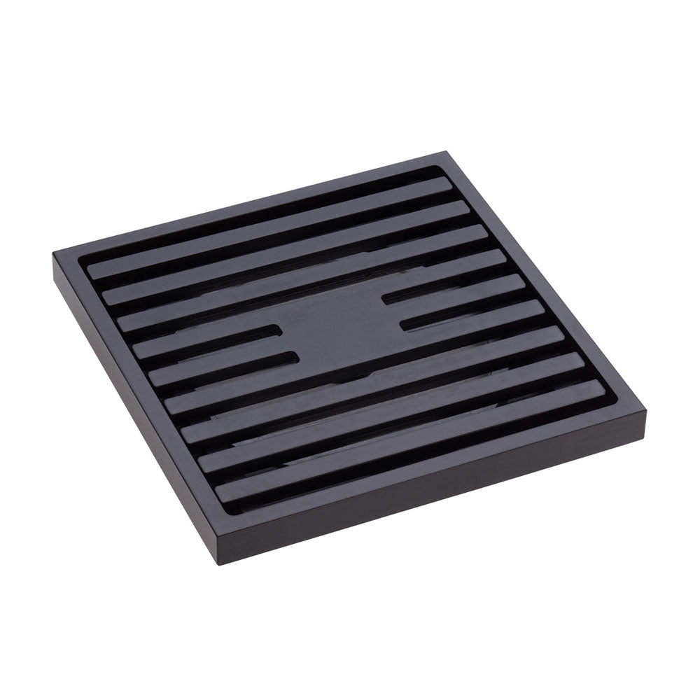 Fienza Square Slim Grate Floor Waste, 88mm Outlet - Matte Black