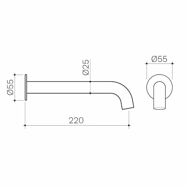 Clark Round Basin/Bath Outlet 220mm - Lead Free