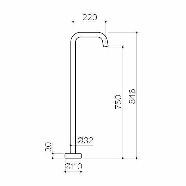 Clark Round Freestanding Bath Outlet