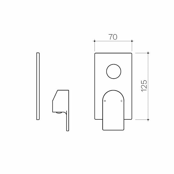 Clark Round Square Wall Mixer with Diverter - Trim Kit