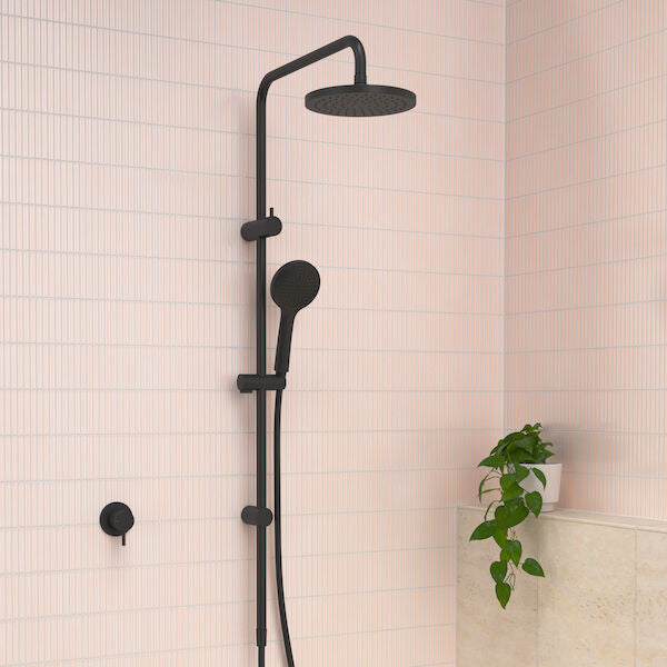 Clark Round II Rail Shower with Overhead