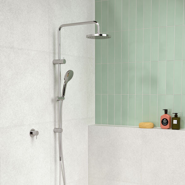 Clark Round II Rail Shower with Overhead
