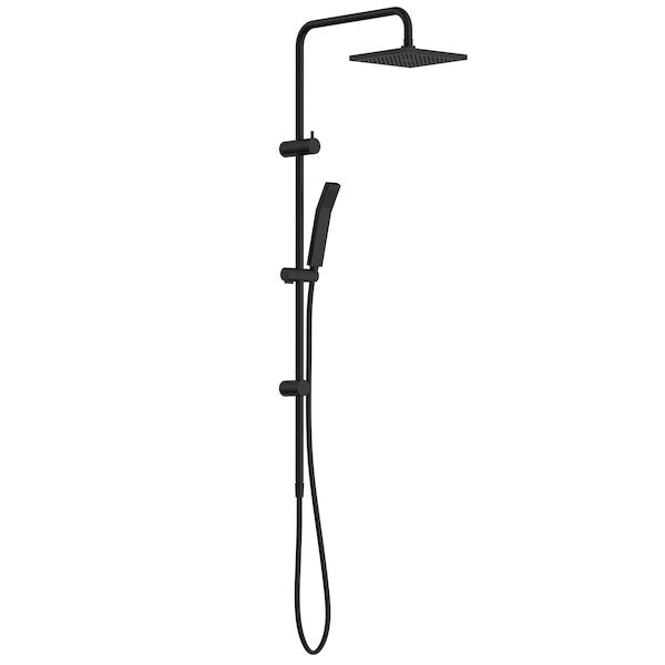 Clark Square II Rail Shower with Overhead