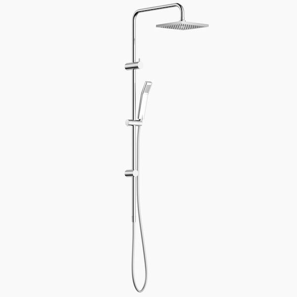 Clark Square II Rail Shower with Overhead