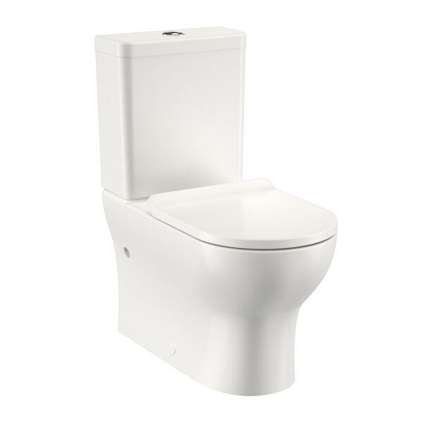 Clark Round Back To Wall Toilet Suite - Bottom Inlet (Slimline Seat)