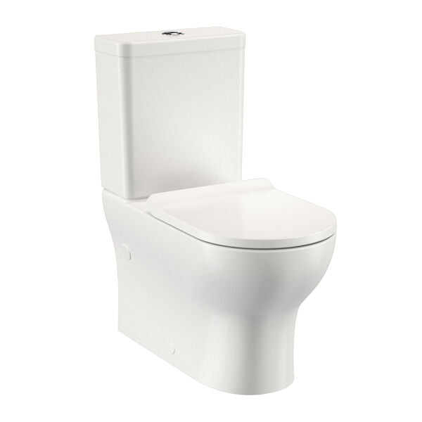Clark Round Back To Wall Toilet Suite - Bottom Inlet (Slimline Seat)