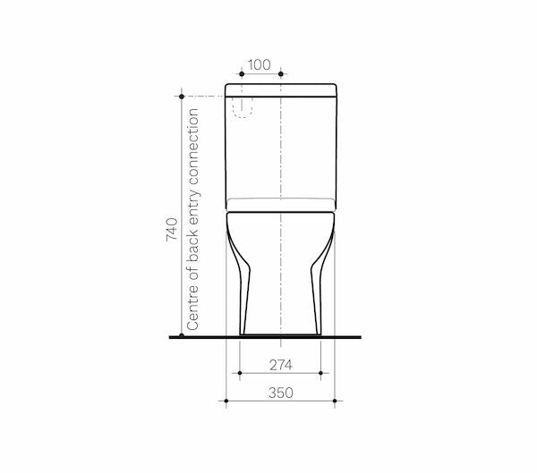 Clark Round Back To Wall Toilet Suite - Bottom Inlet (High Profile Seat)