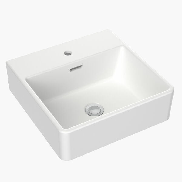 Clark Square Wall Basin 400mm (No Tap Hole)