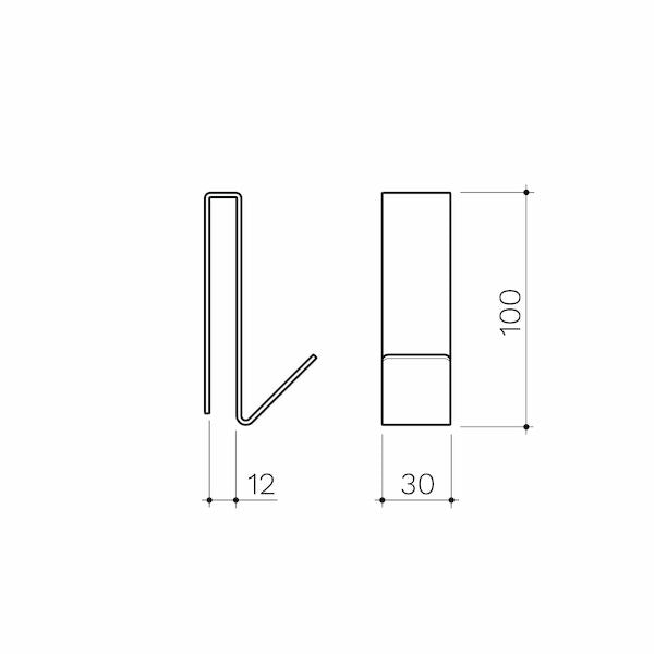 Clark Square Shower Screen Hook