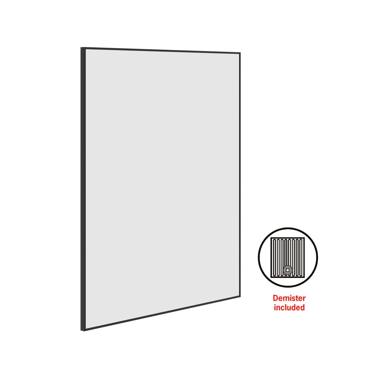Carson Rectangle Black Framed Mirror - Includes Mirror Demister