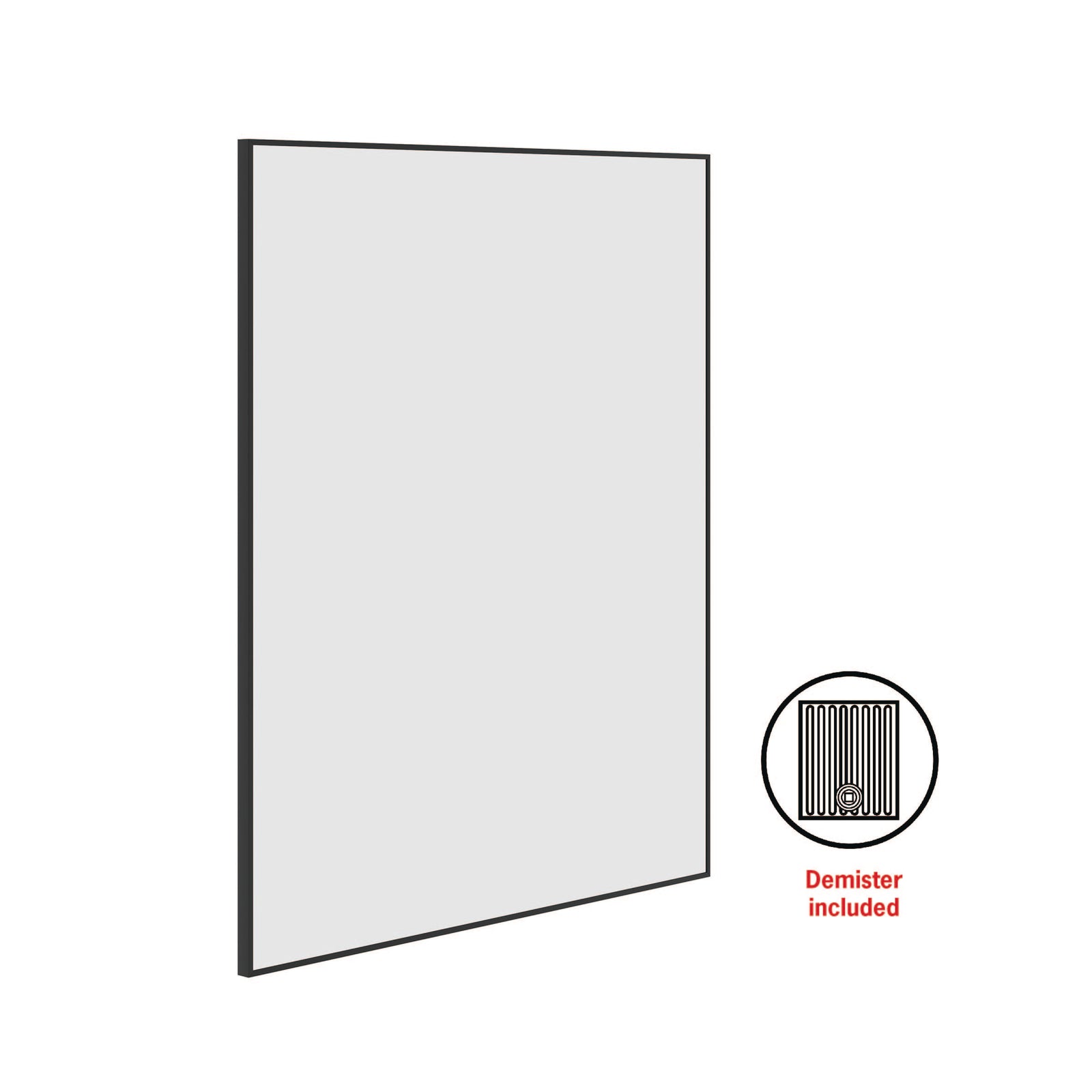 Carson Rectangle Black Framed Mirror - Includes Mirror Demister