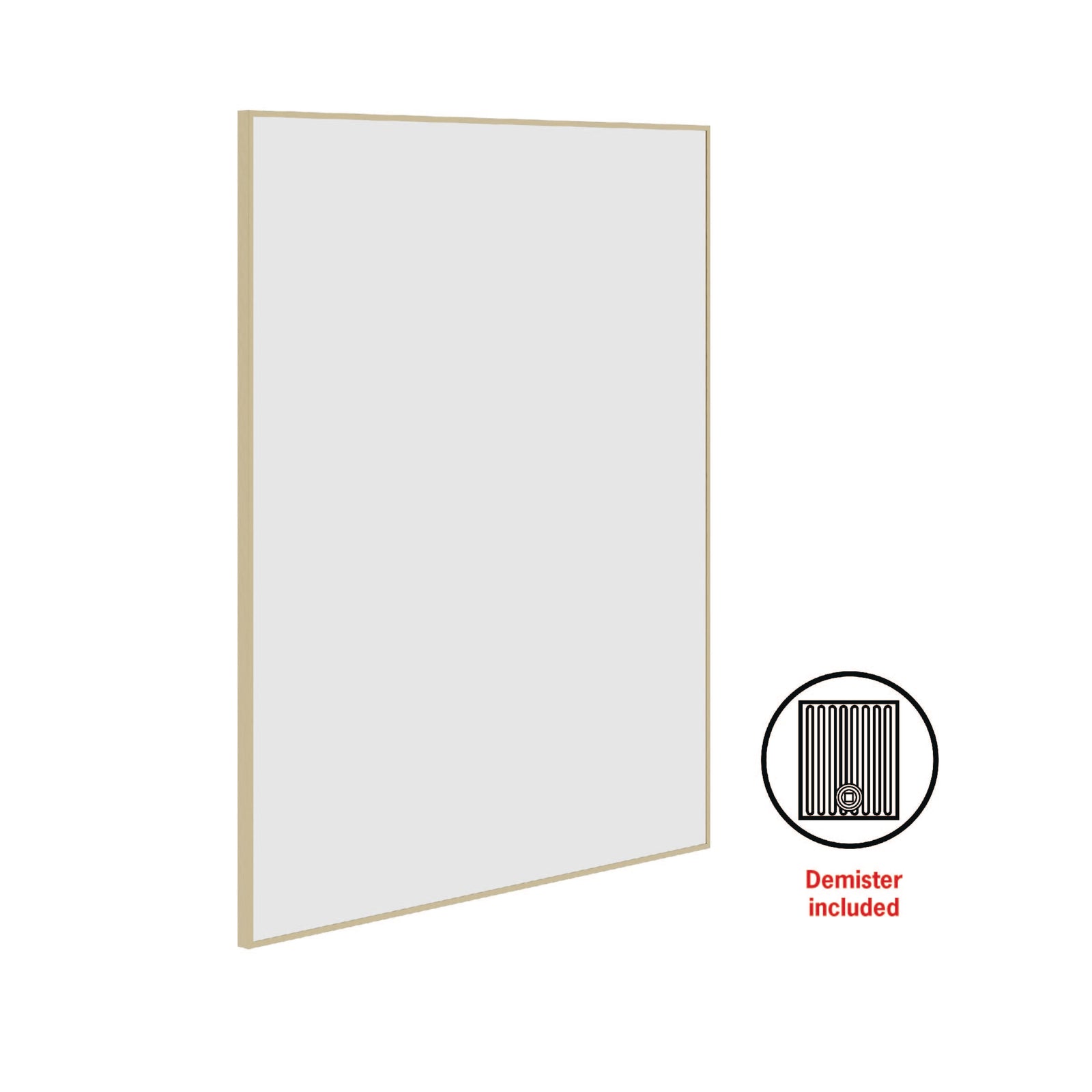 Carson Rectangle Gold Framed Mirror - Includes Mirror Demister