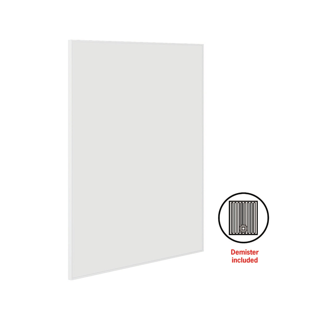 Carson Rectangle White Framed Mirror - Includes Mirror Demister