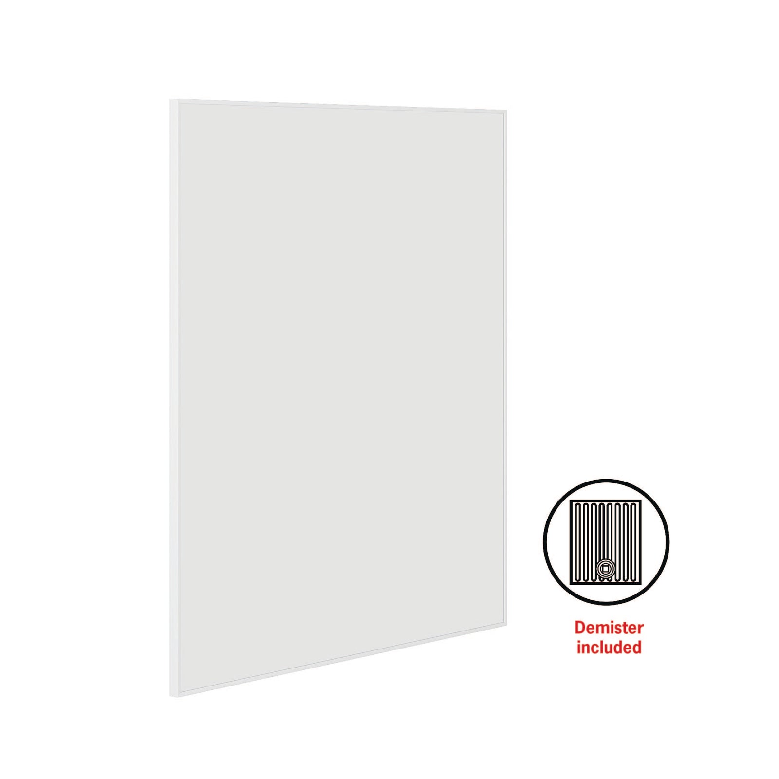 Carson Rectangle White Framed Mirror - Includes Mirror Demister