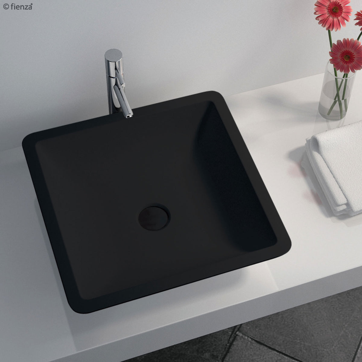 Fienza - Classique 420 Solid Surface Above Counter Basin, Matte Black