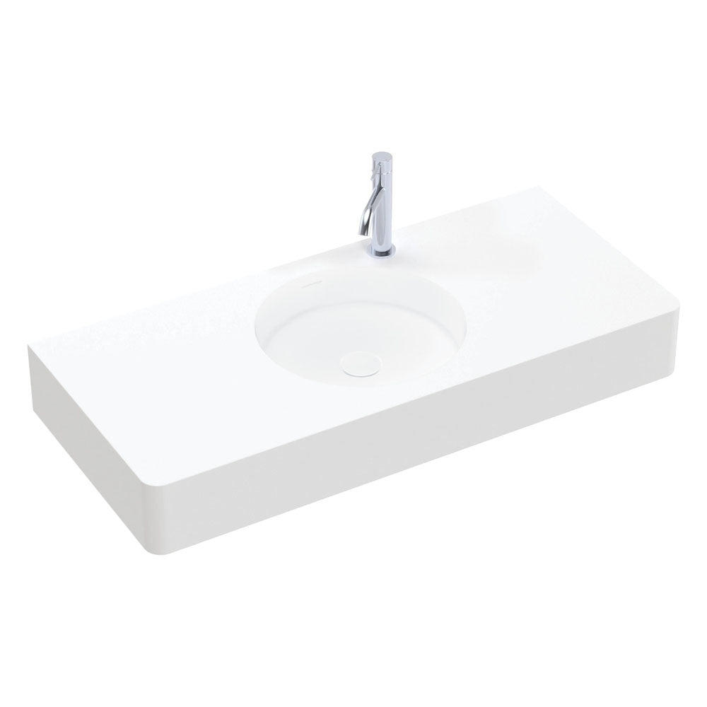 Fienza Encanto 1000 Solid Surface Wall Basin, 1 Tap Hole