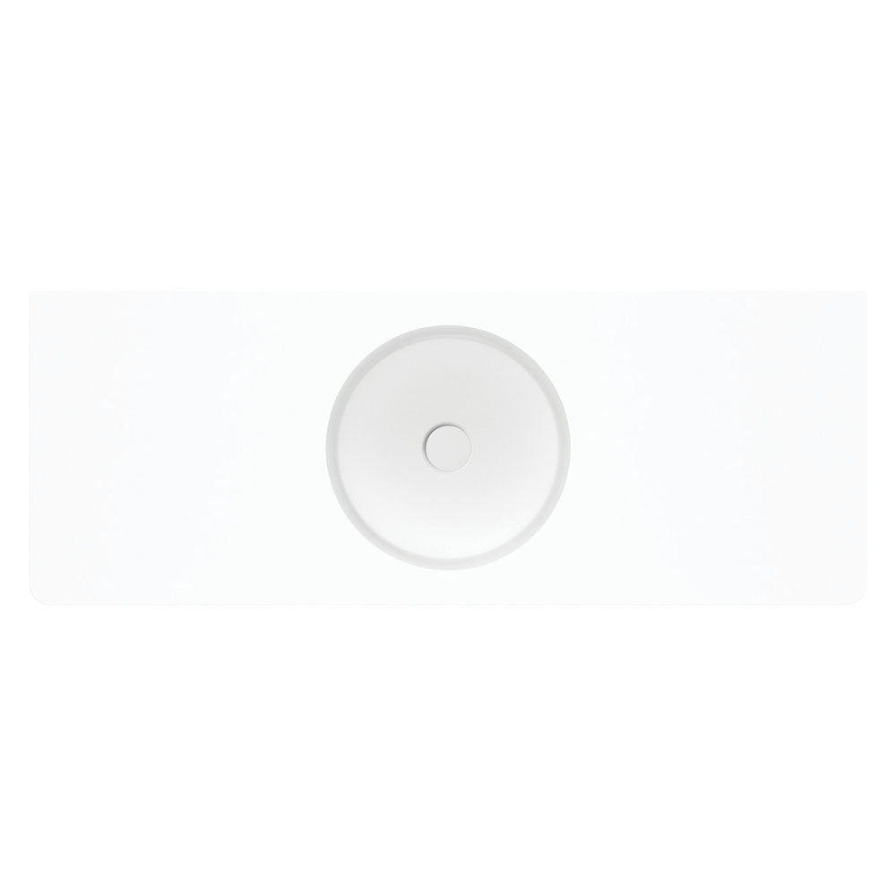 Fienza Encanto 1200 Solid Surface Wall Basin, Centre Bowl, No Tap Hole