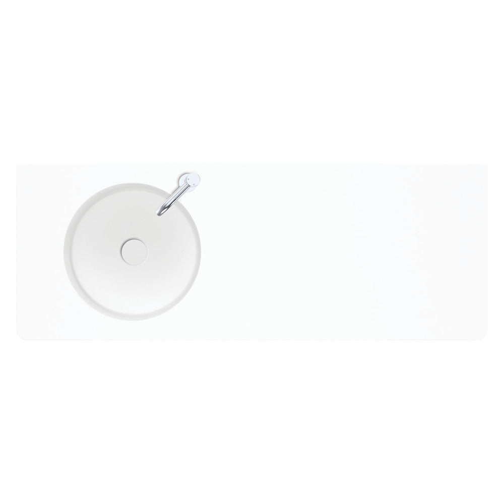 Fienza Encanto 1200 Solid Surface Wall Basin, Left-Hand Bowl, 1 Tap Hole