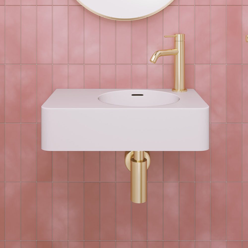 Fienza Encanto 470 Solid Surface Wall Basin, 1 Tap Hole