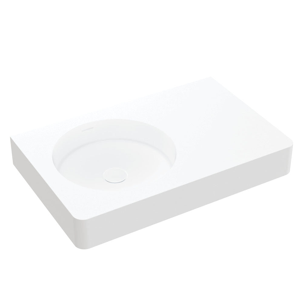 Fienza Encanto 700 Solid Surface Wall Basin, No Tap Hole