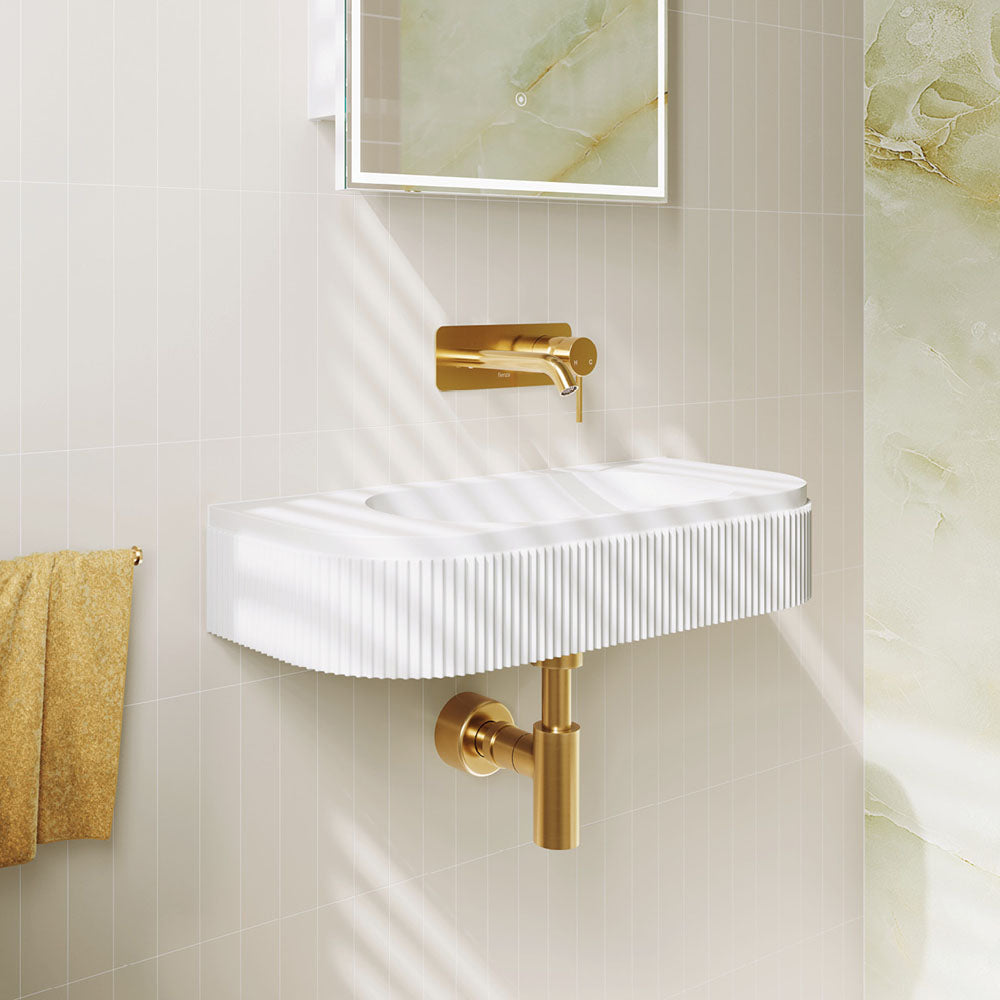 Fienza Minka Solid Surface Wall Basin, No Tap Hole