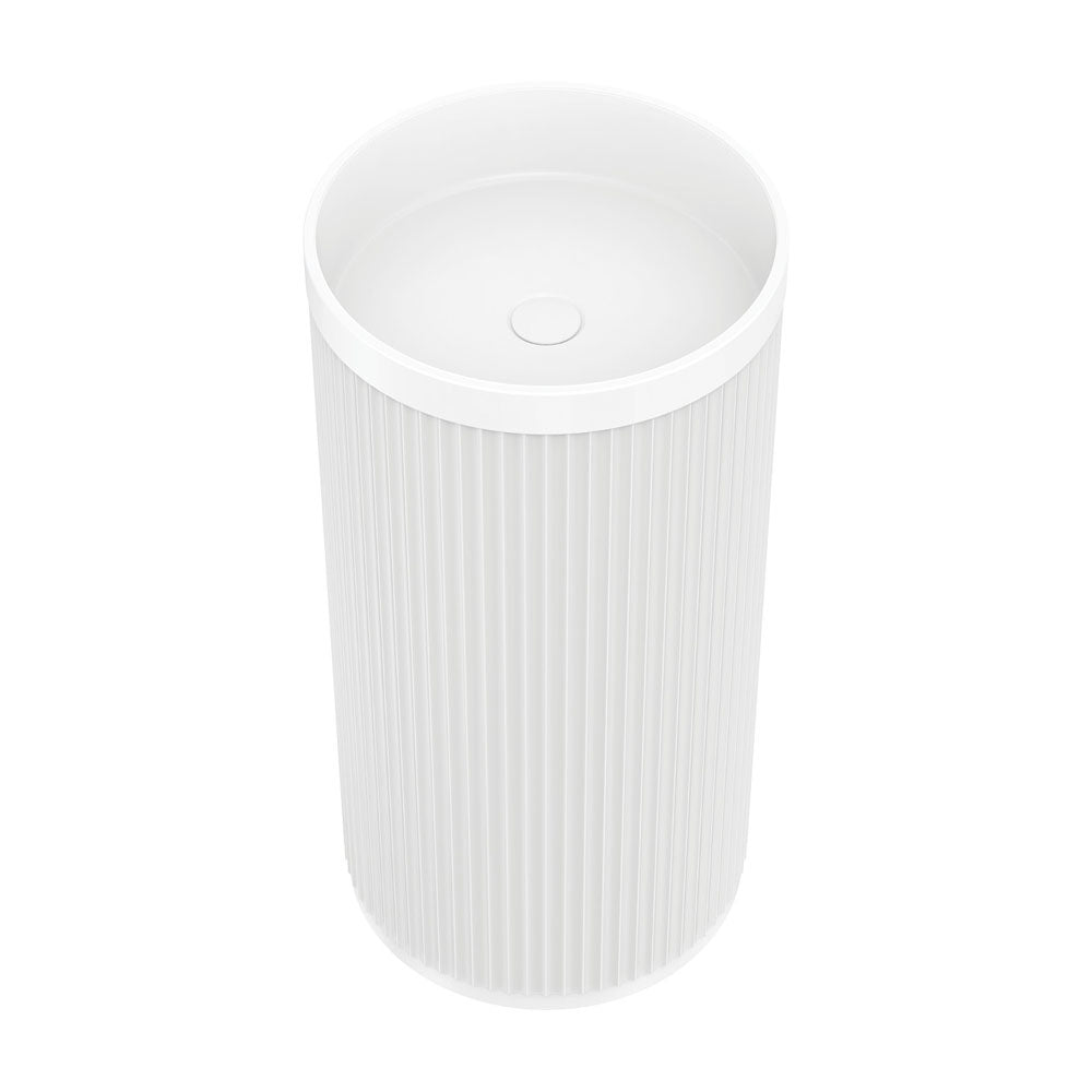 Fienza Minka Solid Surface Freestanding Basin, Matte White