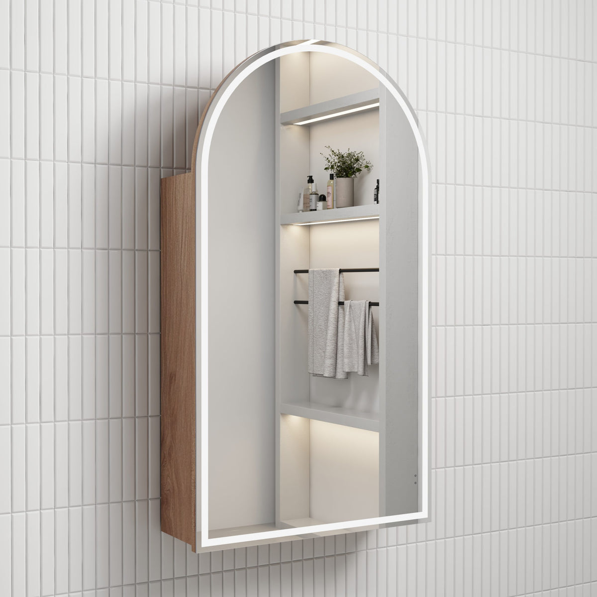 Aulic Canterbury Arch LED Shaving Cabinet Mia Frameless