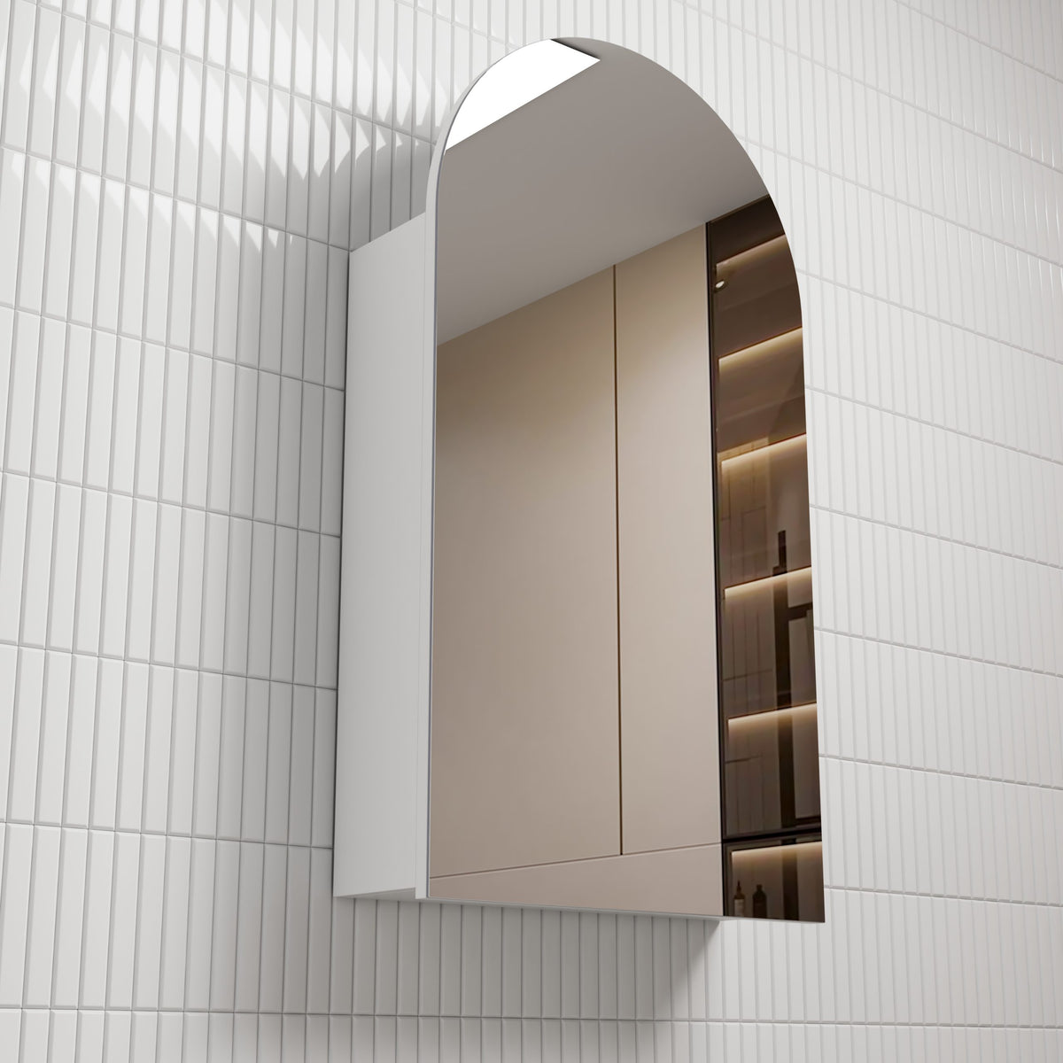Aulic Canterbury Arch Shaving Cabinet Matte White