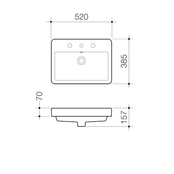 Caroma Basa Inset Basin - 1TH