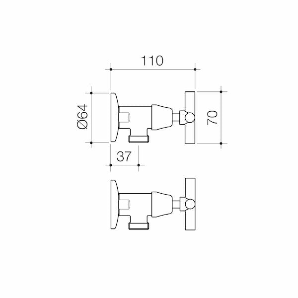 Caroma Classic Cross Washing Machine Set - Lead Free