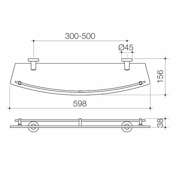 Caroma Cosmo Glass Shelf - Single