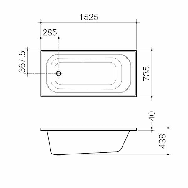 Caroma Luna® 1525 Four Tile Flange Bath