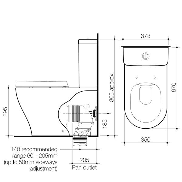 Caroma Luna® Cleanflush® Wall Faced 4S BI Suite