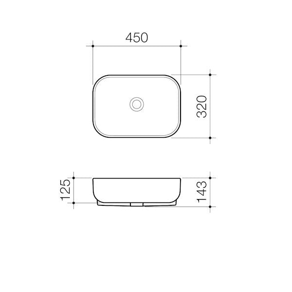 Caroma Luna® Semi Recessed Basin - 0TH