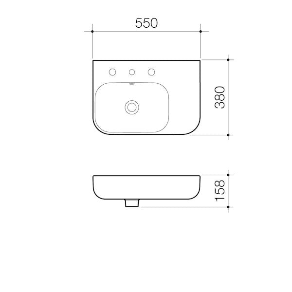 Caroma Luna® Shelf Wall Basin 0TH