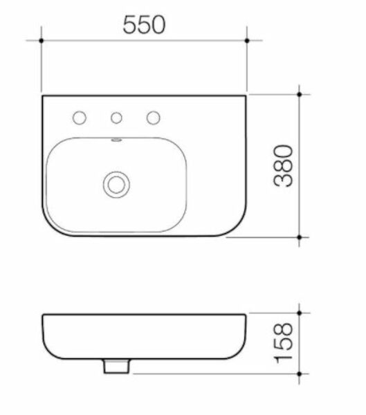 Caroma Luna® Shelf Wall Basin 0TH
