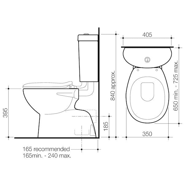 Caroma Profile 4 Trident Connector Bottom Inlet S Trap SC Suite