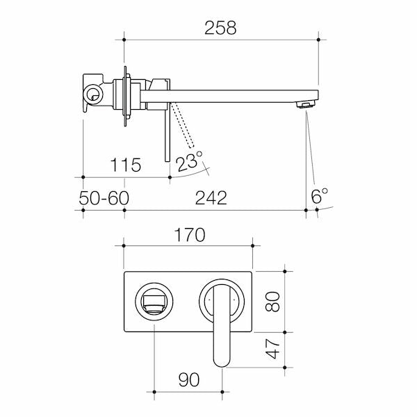 Caroma Saracom Wall Bath Mixer