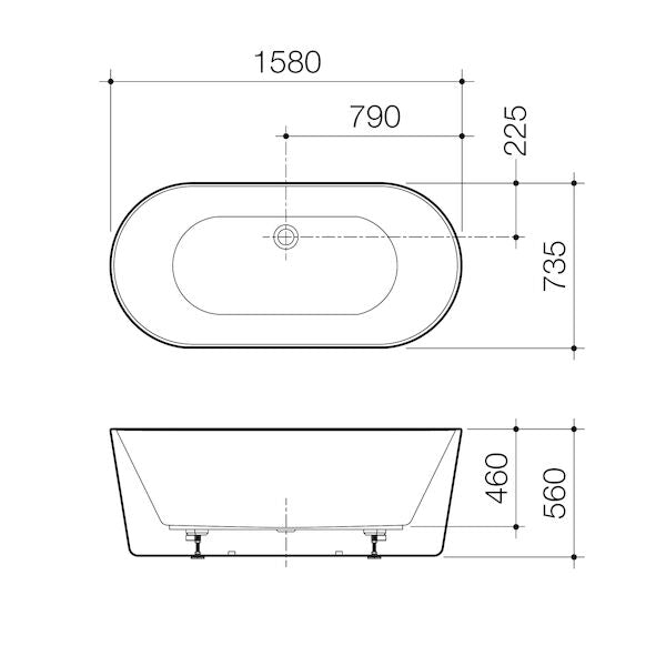Caroma Urbane® II 1600 Freestanding Bath