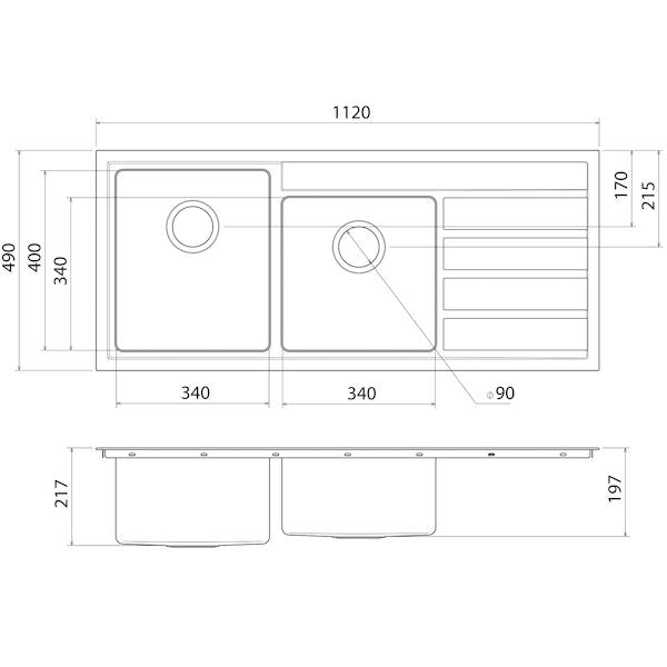 Caroma Urbane® II 1.75 Bowl 0TH LHB